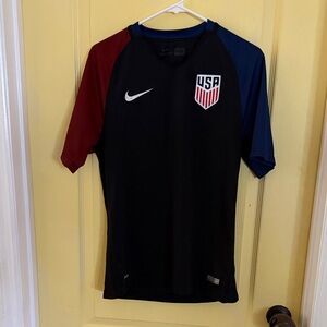 Nike Black USA Soccer Shirt with Red & Blue Sleeves